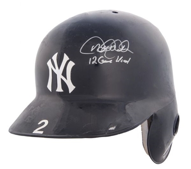 2012 Derek Jeter Game Worn New York Yankees Batting Helmet (Jeter Signed Steiner LOA)